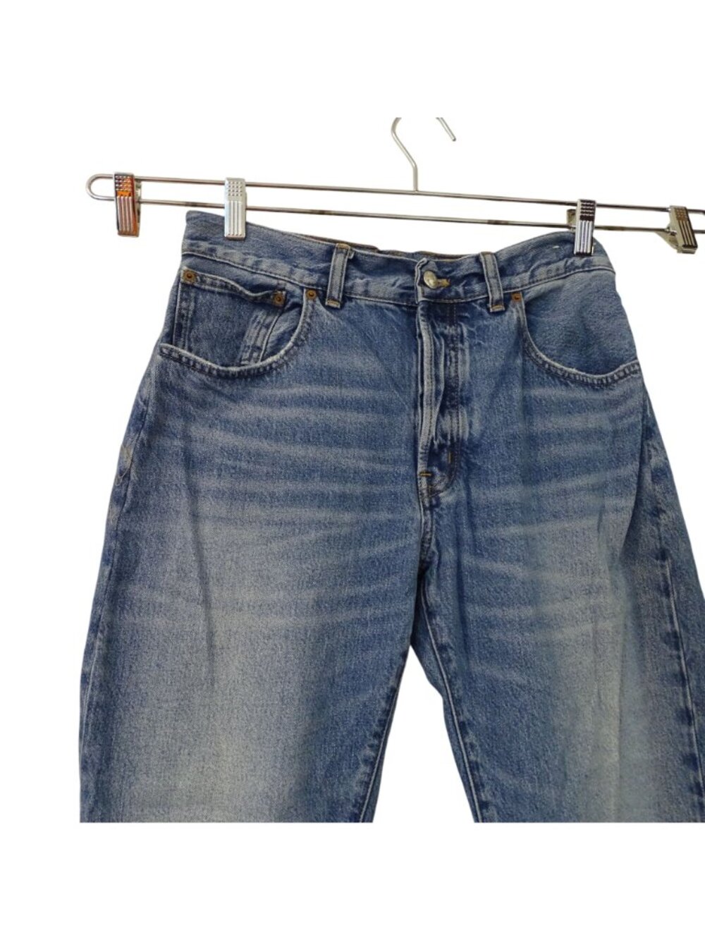 Madewell The Dean Easy Straight Jean Women Light Wash Raw Hem Button Fly Size 28 - Picture 3 of 15